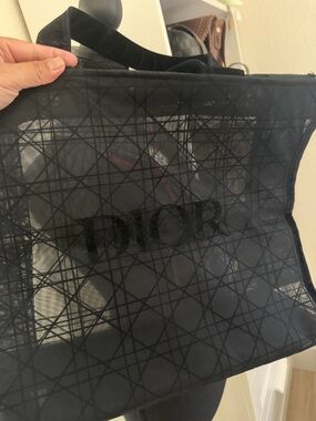 Dior Black Mesh Logo Tote